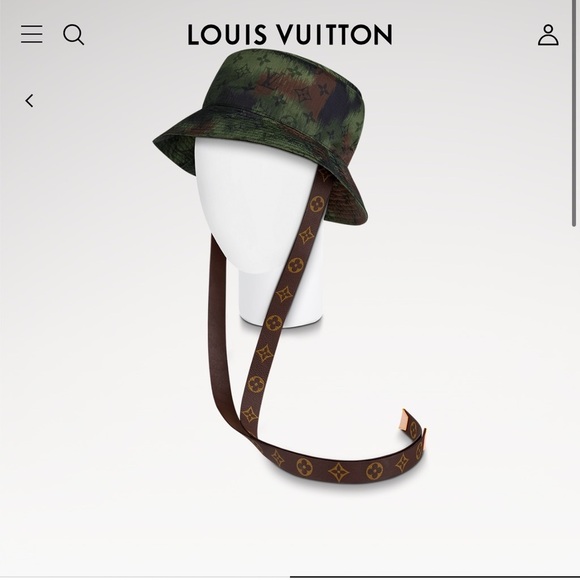 LV Louis Vuitton 2020 camouflage ikat sun hat green monogram tied - Picture 1 of 9